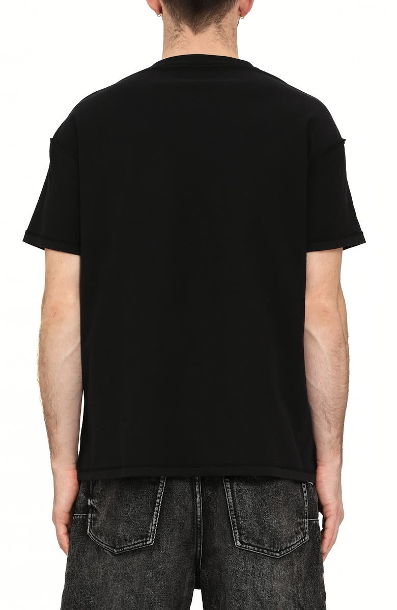 PURPLE BRAND Inside Out Texture Cotton Jersey Graphic T-Shirt, Alternate, color, Black