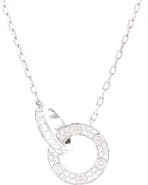 Pre-Owned Cartier Love Interlocking Pave Necklace 18K White Gold and Diamonds