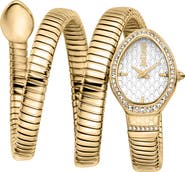 Just Cavalli Snake Wraparound Bracelet Watch, 22mm x 33.5mm