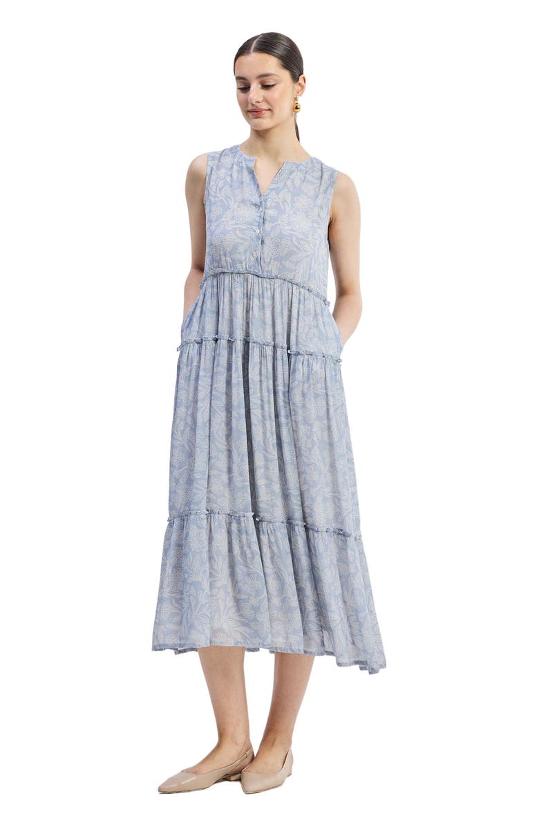 Reistor The Perfect Resort Floral Maxi in Periwinkle Blue, Alternate, color, Periwinkle Bloom