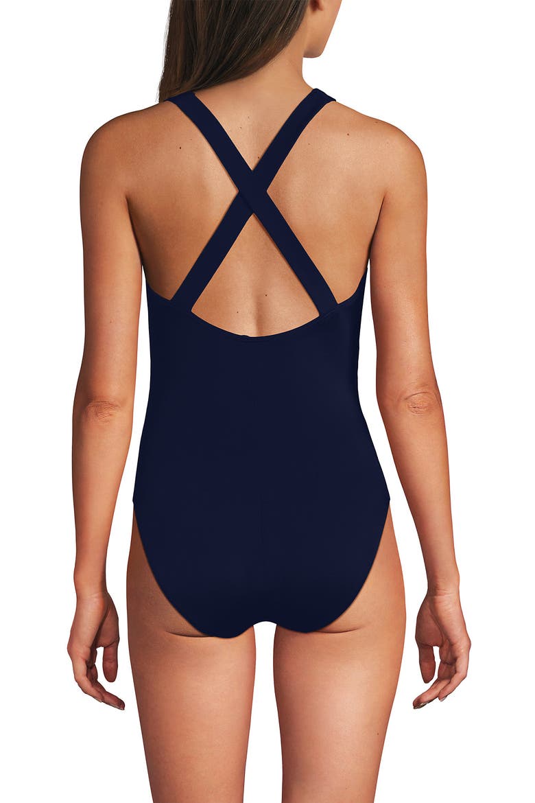 D-Cup Tugless X-Back One Piece Swimsuit, Alternate, color, Deep Sea Navy