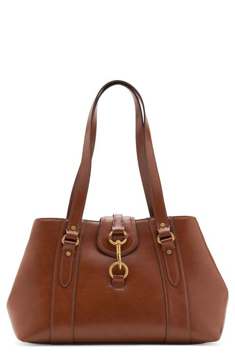 Large Faux Leather Shoulder Bag