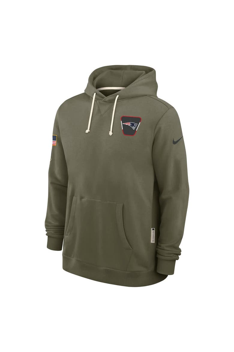 Men's Nike Olive New England Patriots 2025 Salute to Service Sideline Standard Issue Dri-FIT Hoodie, Alternate, color, Olive