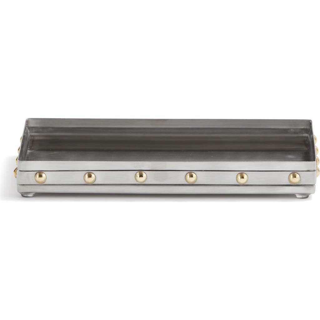 Roselli Trading Company Rivets Amenity Tray In Silver