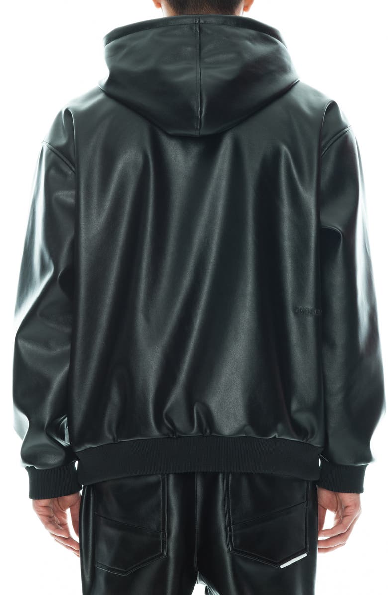 HVMAN Faux Leather Embossed Sweatshirt, Alternate, color,