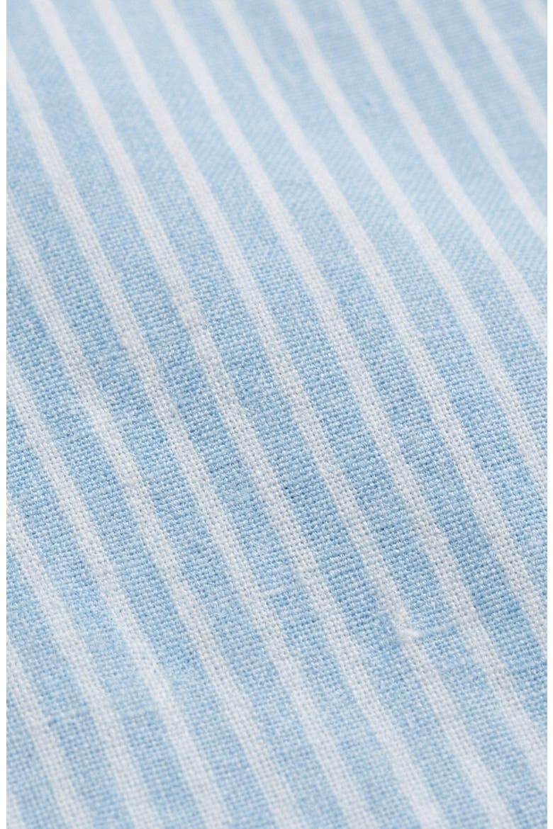 Striped Button-Front Scalloped Collar Dress, Alternate, color, Light Blue / White