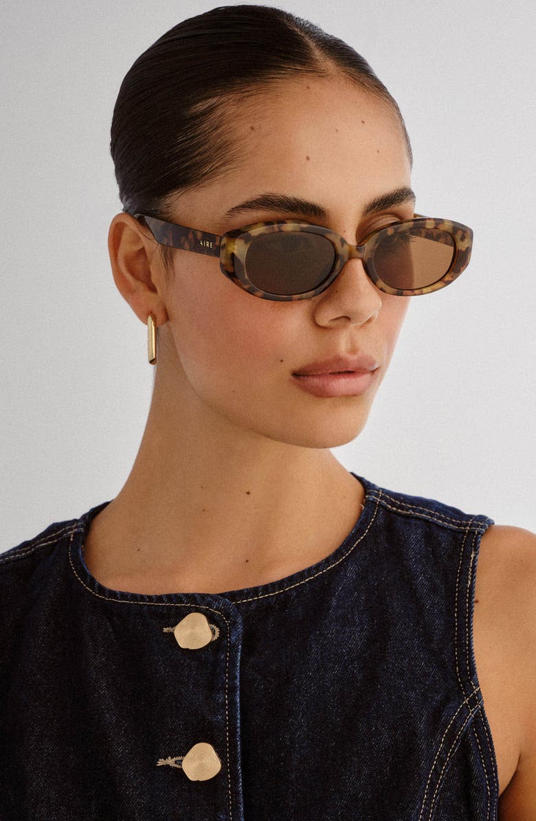 AIRE Affinity 52mm Oval Sunglasses, Alternate, color, Mottled Tort / Brown Mono