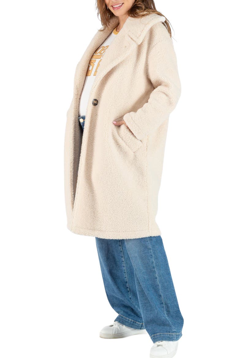 Leonie Fleece Maternity/Nursing Coat, Alternate, color, SAND