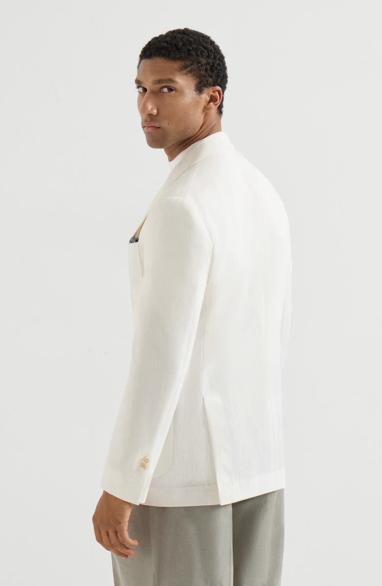 Brunello Cucinelli Linen deconstructed blazer, Alternate, color, Panama