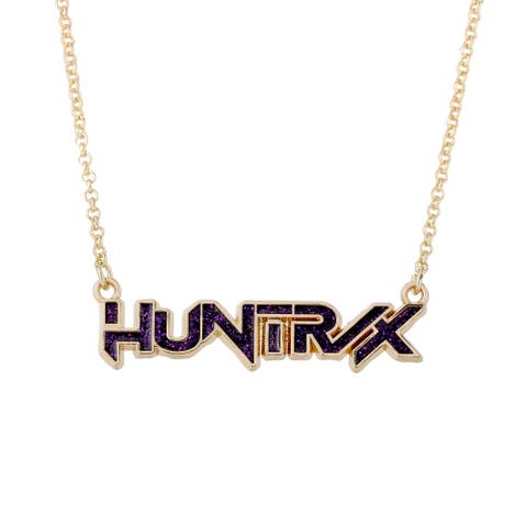 Huntrix Necklace Official License, 16"+3.25" Gold-Tone Huntrix Nameplate Necklace, K-Pop Gifts