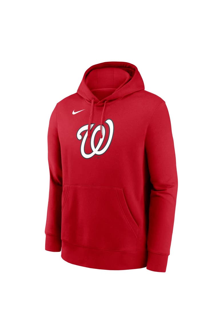 Men's Nike Red Washington Nationals Logo Club Fleece Pullover Hoodie, Alternate, color, Red