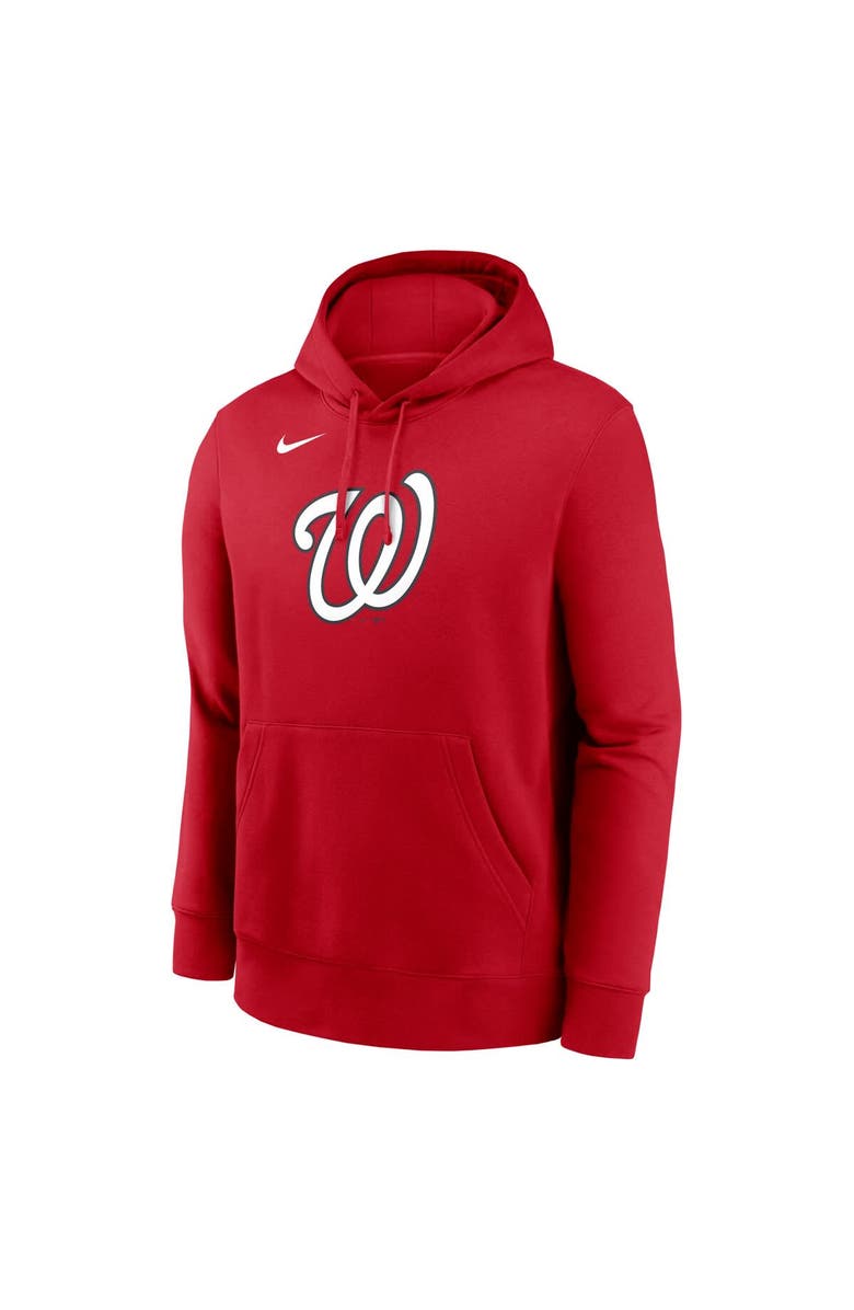 Nike Men's Nike Red Washington Nationals Logo Club Fleece Pullover Hoodie, Alternate, color, Red