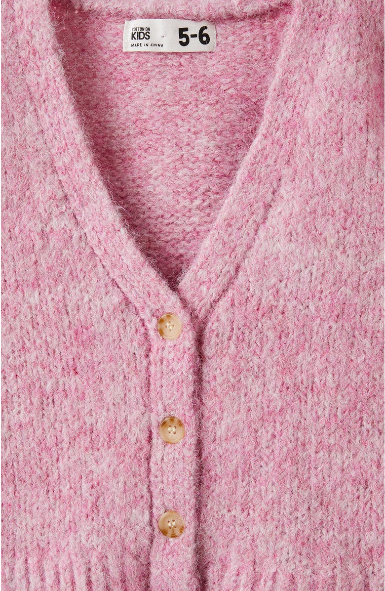 Cotton On Kids Kid's Vera Vee Neck Cardigan, Alternate, color, Marshmellow Marle