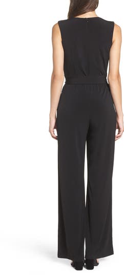 Faux Wrap Jersey Jumpsuit