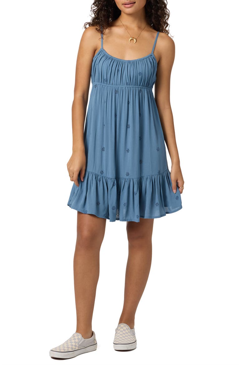 Leyton Eyelet Embroidery Dress, Main, color, PROVINCIAL BLUE