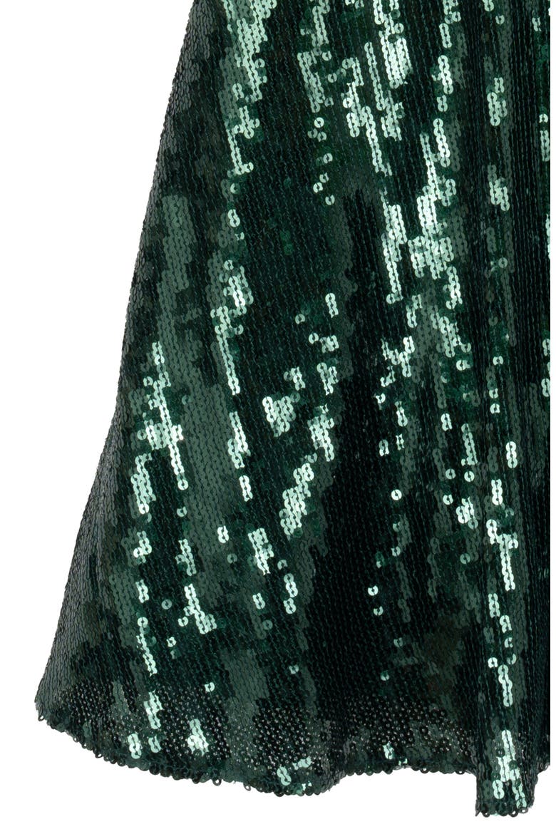 Kids' Sequin Bow Skater Dress, Alternate, color, HUNTER