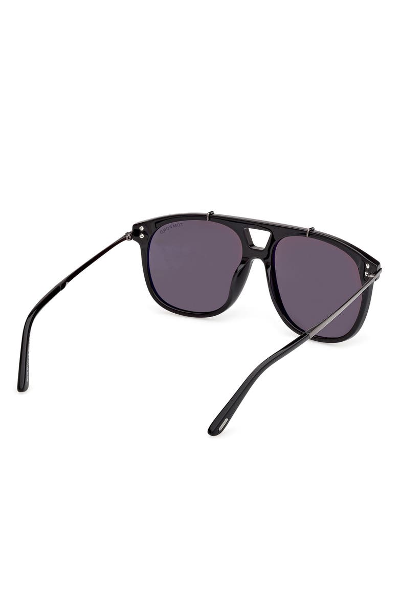 TOM FORD 58mm Navigator Sunglasses, Alternate, color, Black / Gunmetal / Smoke Lens