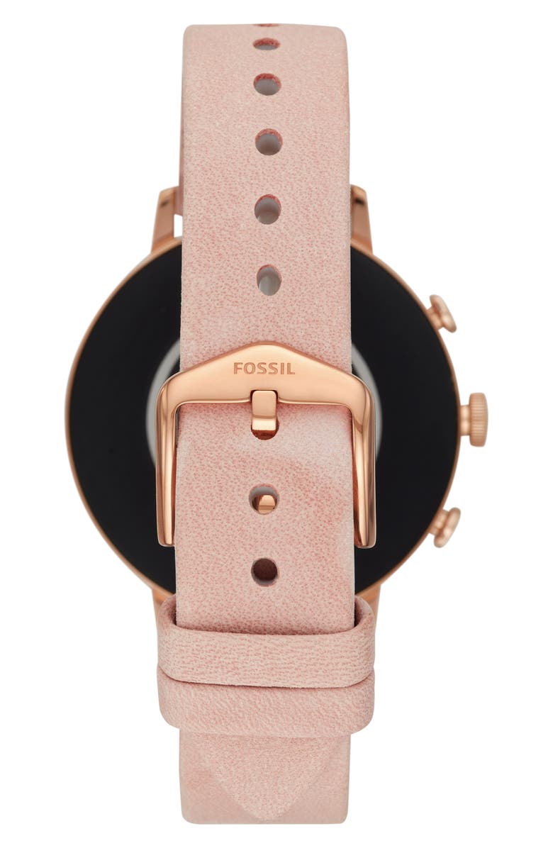 Fossil Q Venture HR Leather Strap Smart Watch, 40mm, Alternate, color,