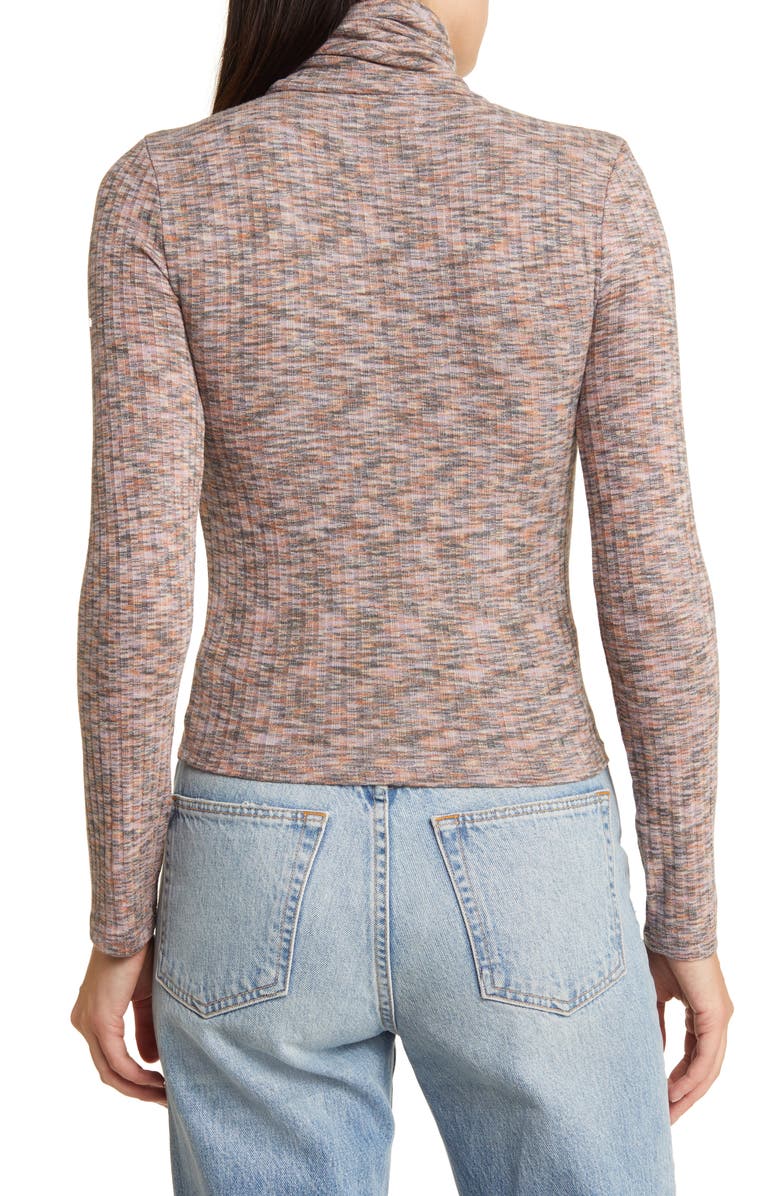 Madewell Space Dye Knit Crop Turtleneck Top, Alternate, color, 