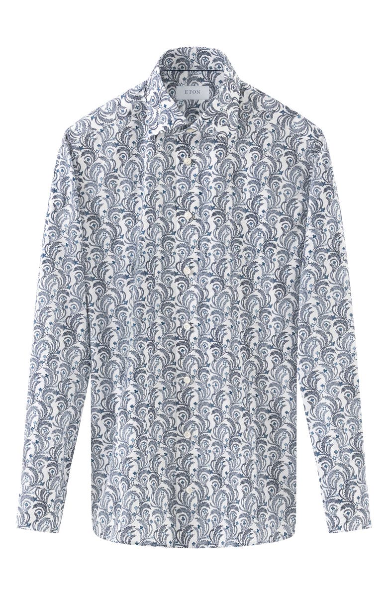 Eton Slim Fit Floral Cotton Dress Shirt, Alternate, color,