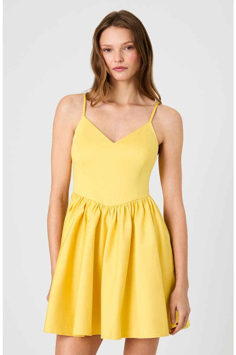 Lilah Stretch Ballerina Minidress, Alternate, color, DAISY YELLOW