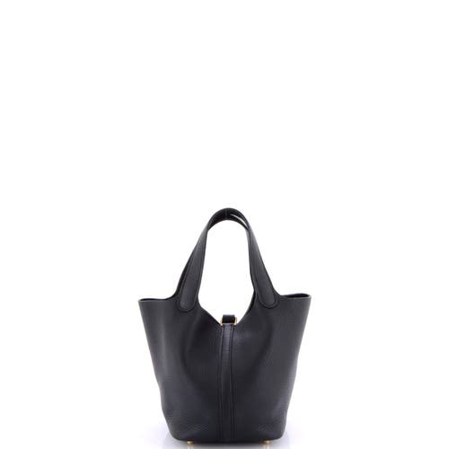 Pre-owned Hermes Hermes Picotin Lock Bag Clemence Pm In Black