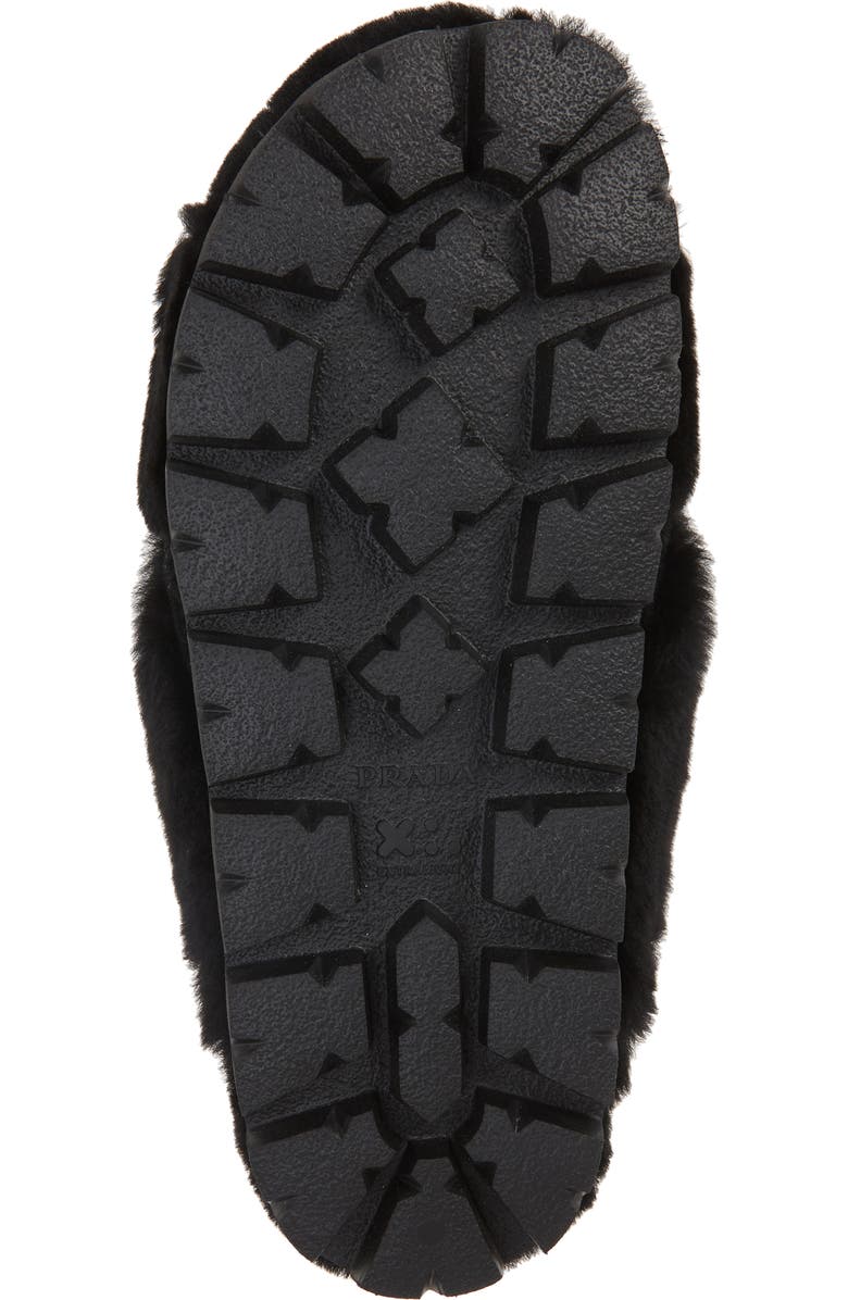 Prada Fussbett Fluffy Genuine Shearling Slide Sandal, Alternate, color,