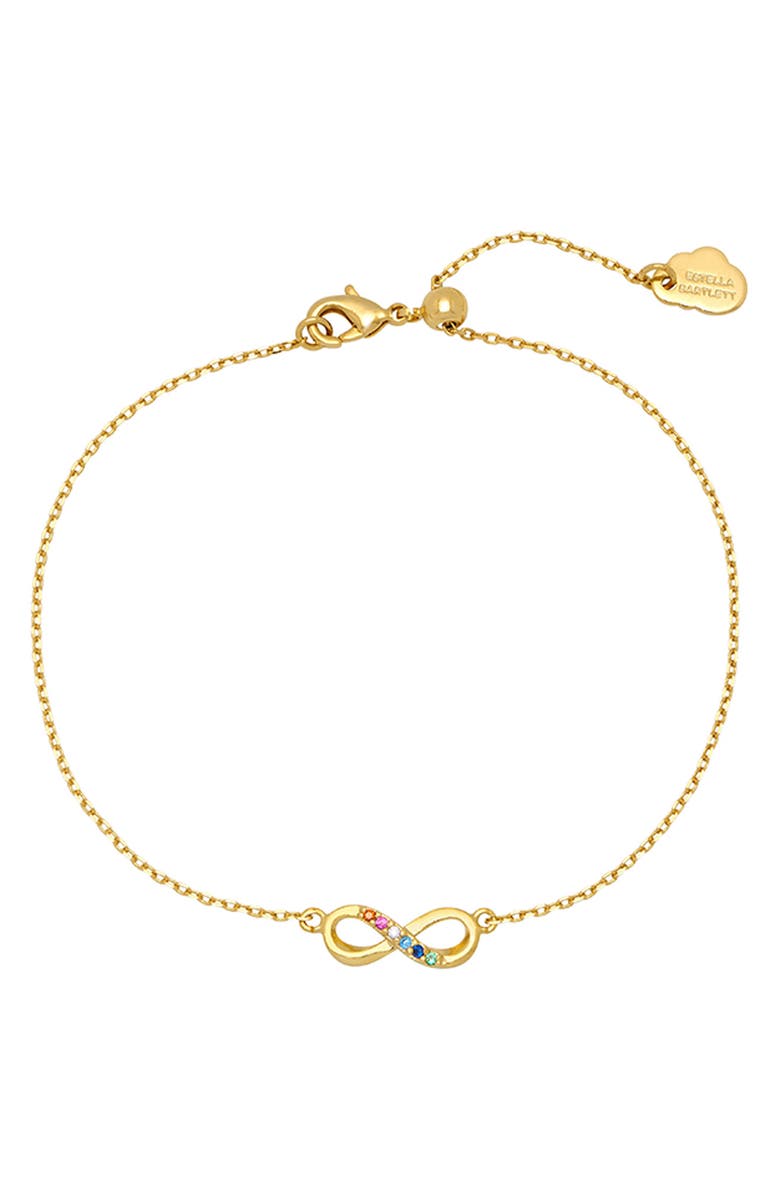 Estella Bartlett Cubic Zirconia Infinity Bracelet, Alternate, color, Gold