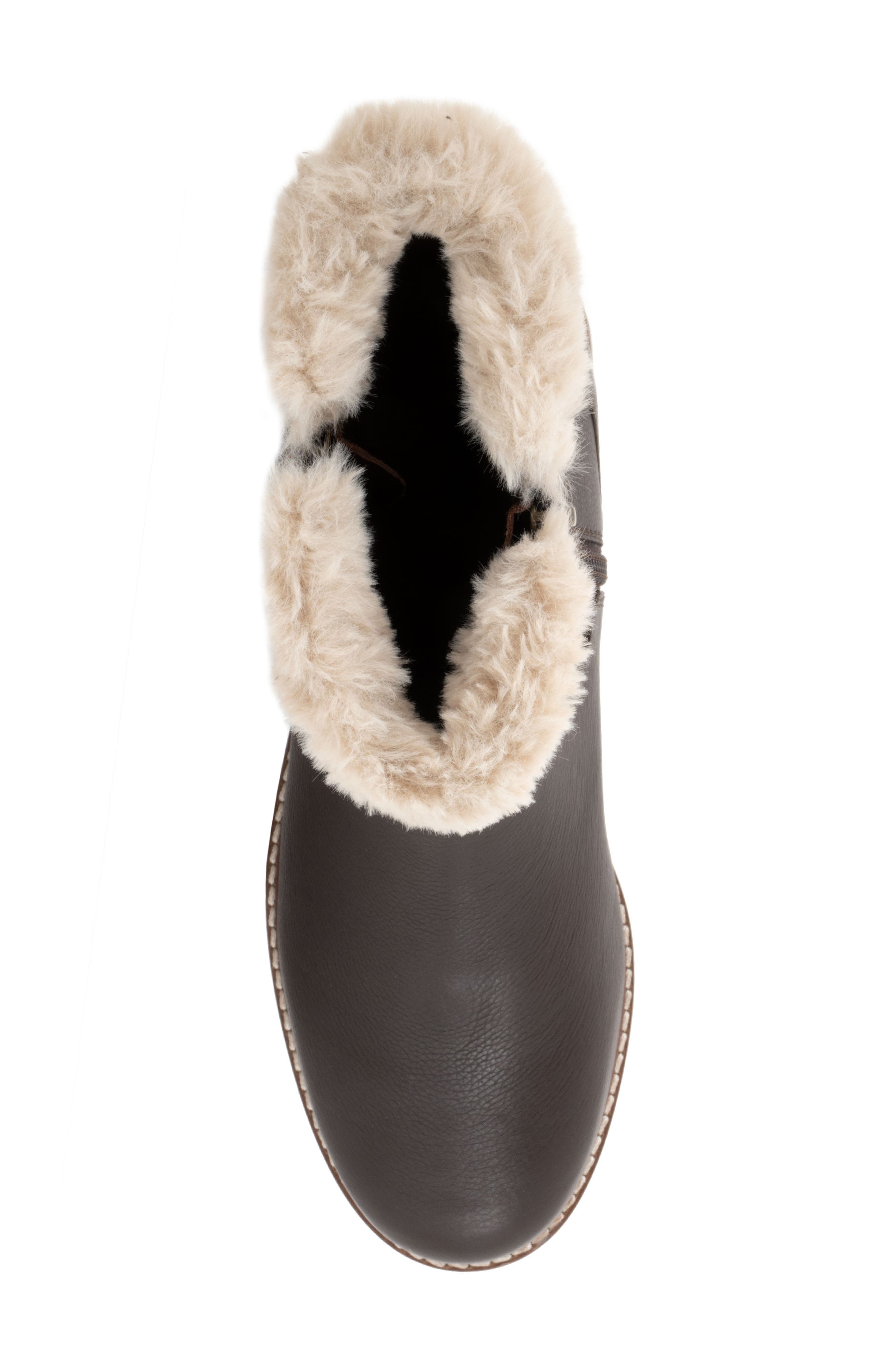 Forever Faux Fur Trim Boot, Alternate, color, BEIGE SUEDE