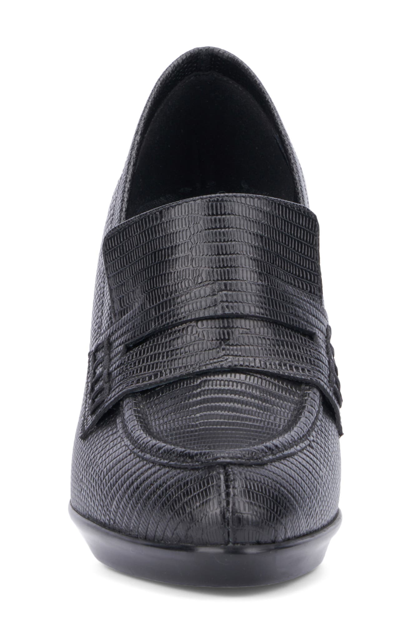 Aquatalia Rella Weatherproof Mini Lizard Embossed Penny Loafer Pump, Alternate, color, 