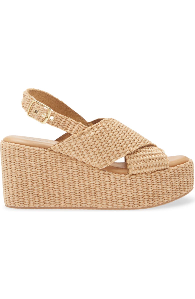 Chocolat Blu Jacen Slingback Wedge Platform Sandal, Alternate, color, Natural Raffia