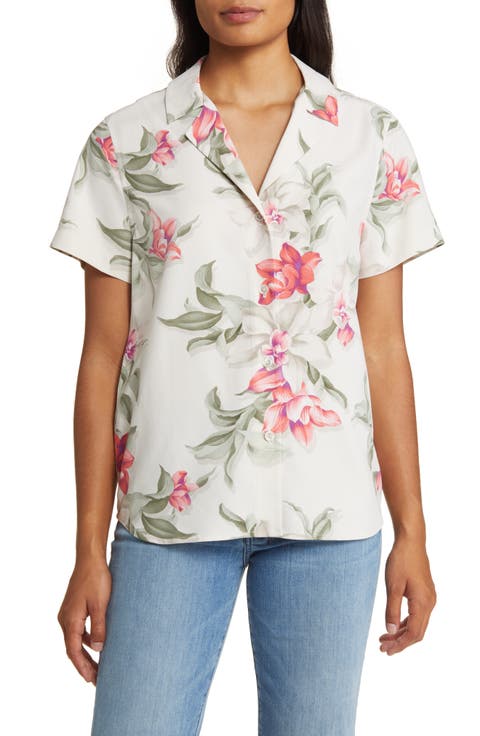 Beachway Blooms Talulla Floral Silk Button-Up Shirt