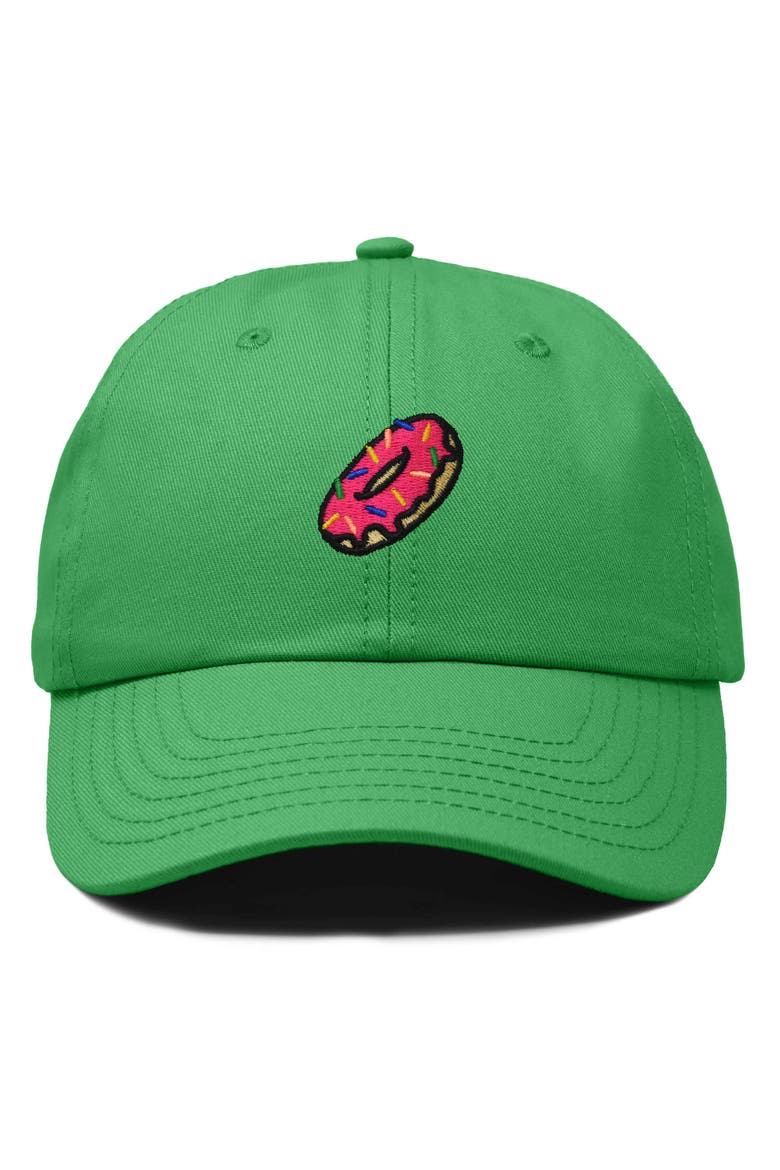 Donut Embroidered Adjustable Cap, Main, color, Kelly Green