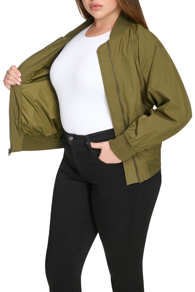 Relaxed Bomber Jacket, Alternate, color, ARMY GREEN