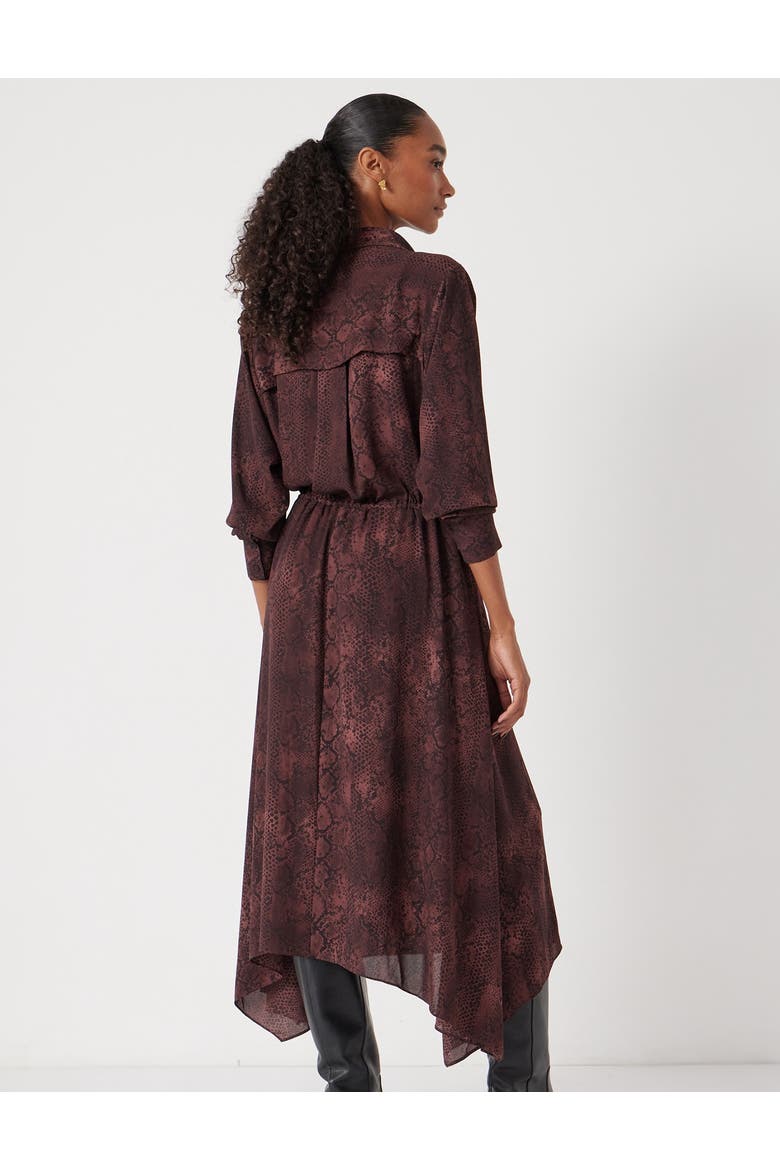 Chiffon Hanky Hem Maxi Dress, Alternate, color, Snake Print Brown