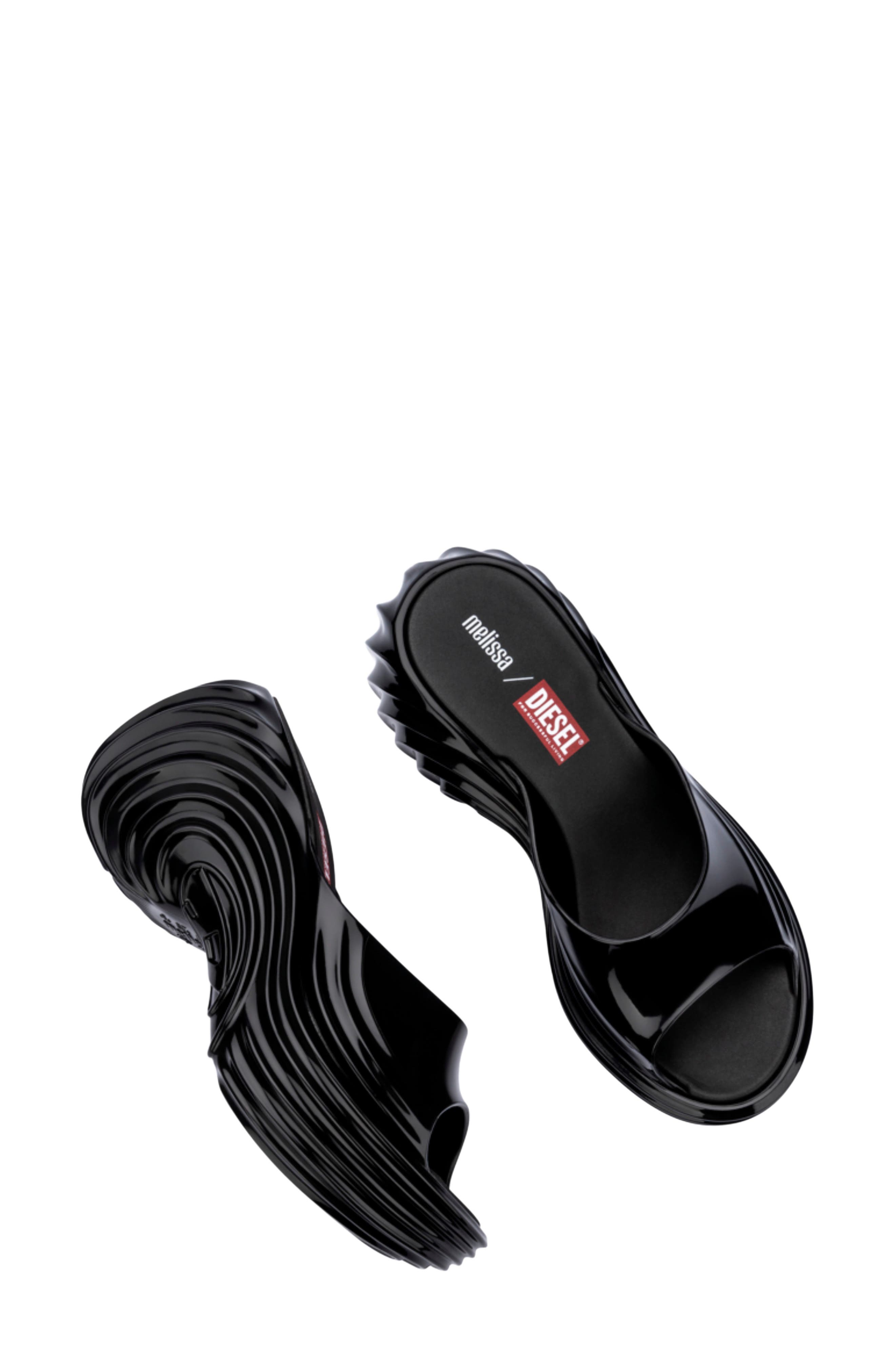 x Diesel Platform Slide Sandal, Alternate, color, BLACK