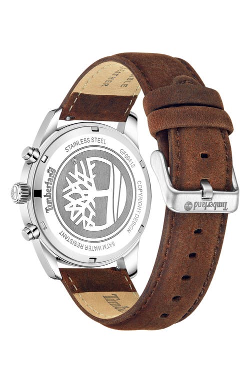 Timberland Northbridge Multifunction Chronograph Leather Strap Watch, 45mm In Dark Brown