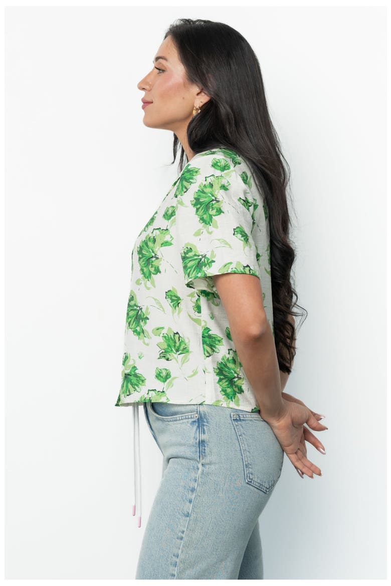 Mar Button Up Top, Alternate, color, Green Floral