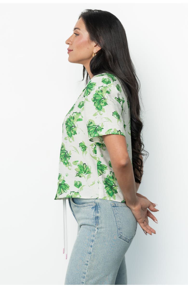 Baltic Børn Mar Button Up Top, Alternate, color, Green Floral