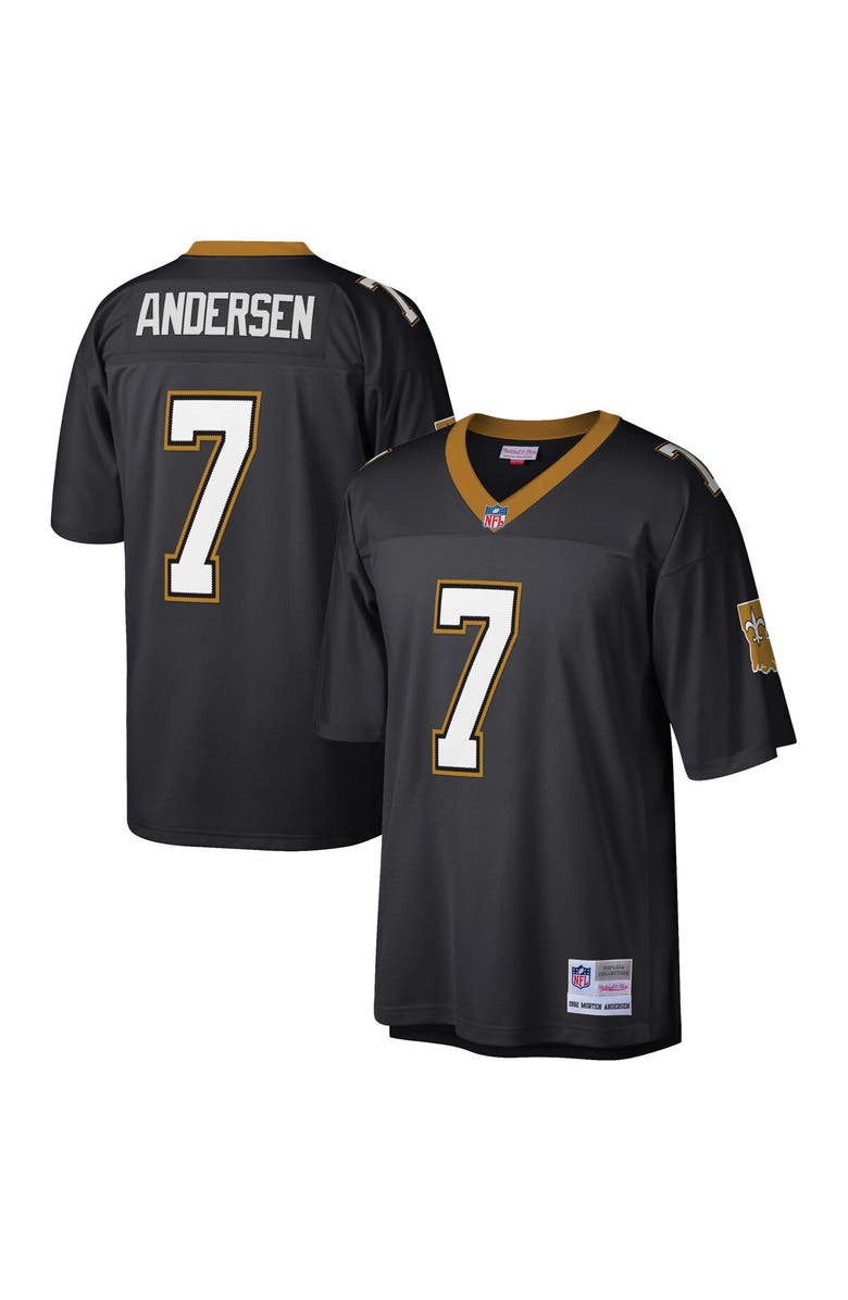 Mitchell & Ness Men's Mitchell & Ness Morten Andersen Black New Orleans Saints Retired Player Legacy Replica Jersey, Main, color, Black