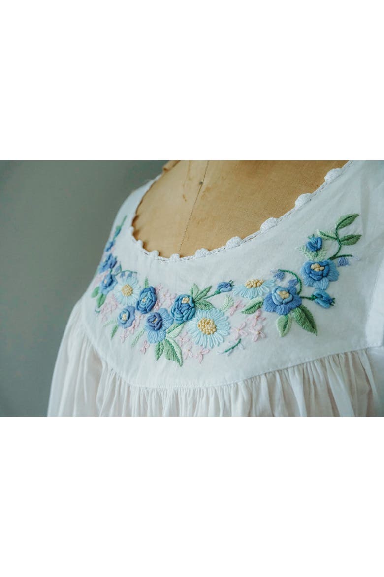 Blue Rosebud Nightgown, Alternate, color, Blue