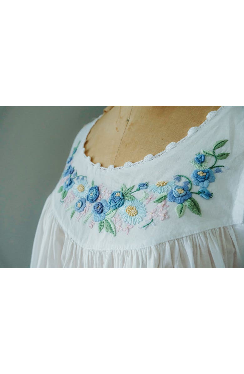 Maison d'Haiti Blue Rosebud Nightgown, Alternate, color, Blue