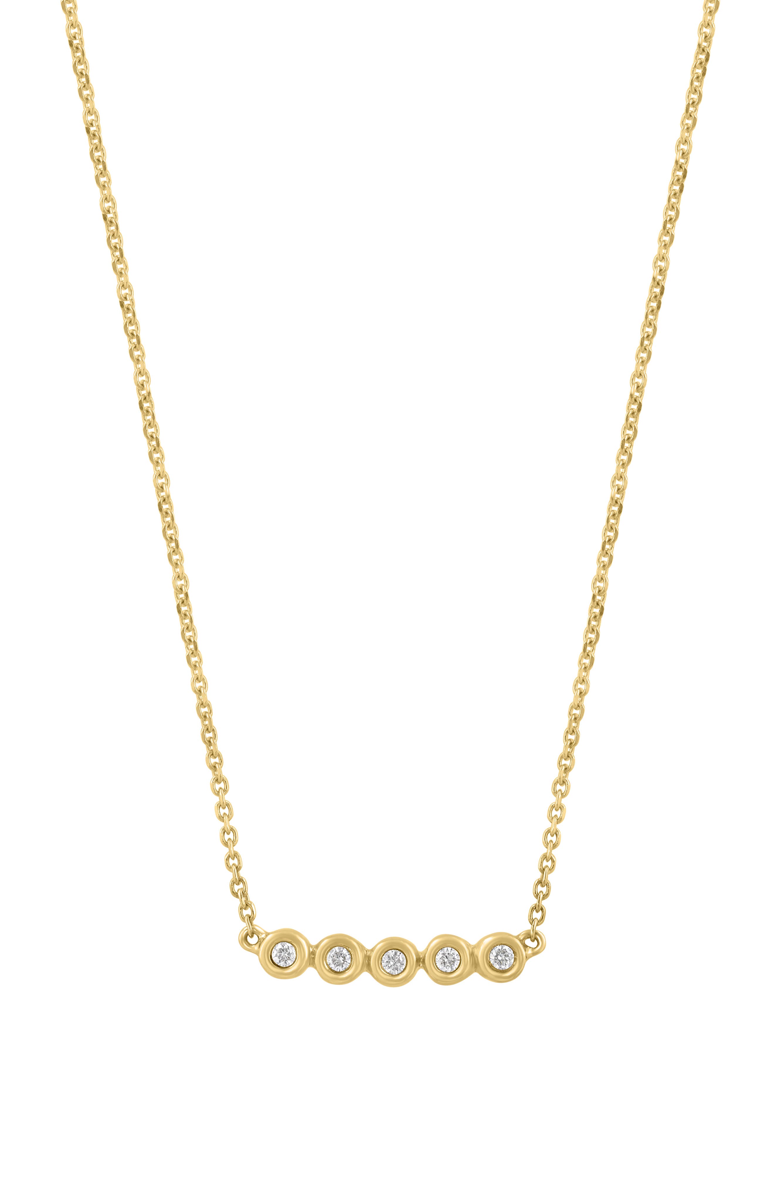 EFFY 14K Gold Plated Sterling Silver Diamond Bar Pendant Necklace