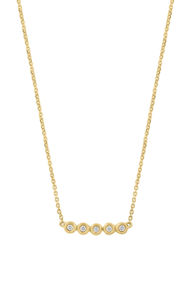 14K Gold Plated Sterling Silver Diamond Bar Pendant Necklace, Main, color, GOLD