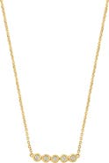 EFFY 14K Gold Plated Sterling Silver Diamond Bar Pendant Necklace