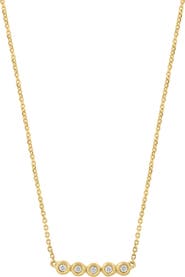 EFFY 14K Gold Plated Sterling Silver Diamond Bar Pendant Necklace