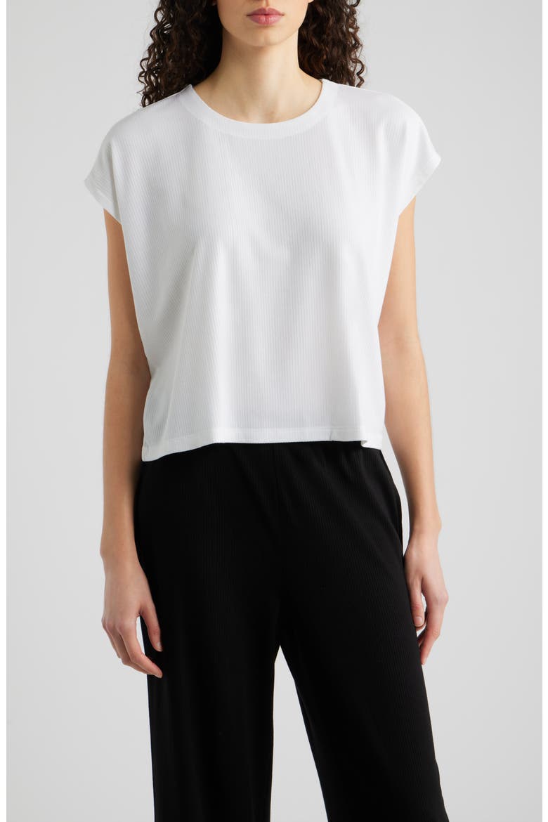 Crewneck Rib Top, Main, color, WHITE