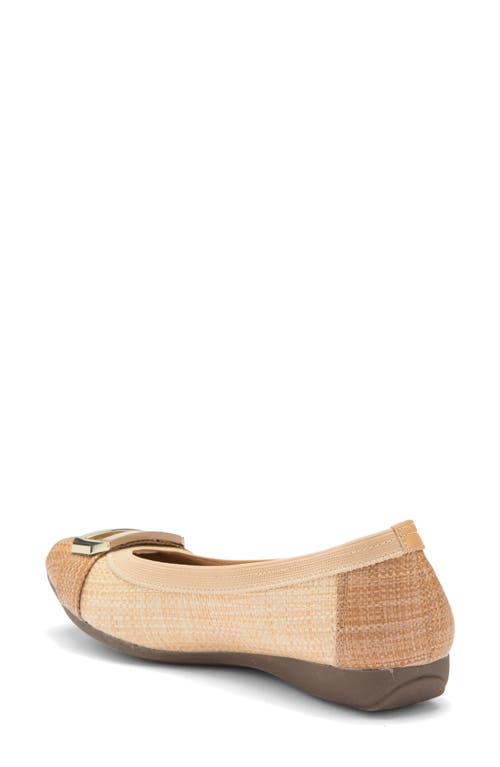 Anne Klein Ursula Ballet Flat In Natural Raffia