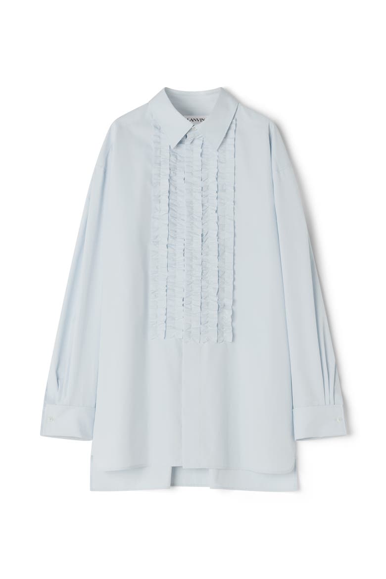 Cotton Poplin Bib Front Shirt, Alternate, color, Sky Blue