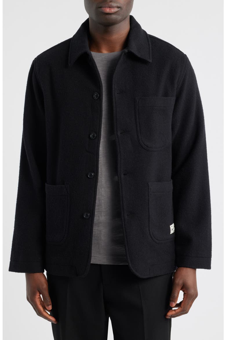 Burel Wool Shirt Jacket, Main, color, DEEP BLACK